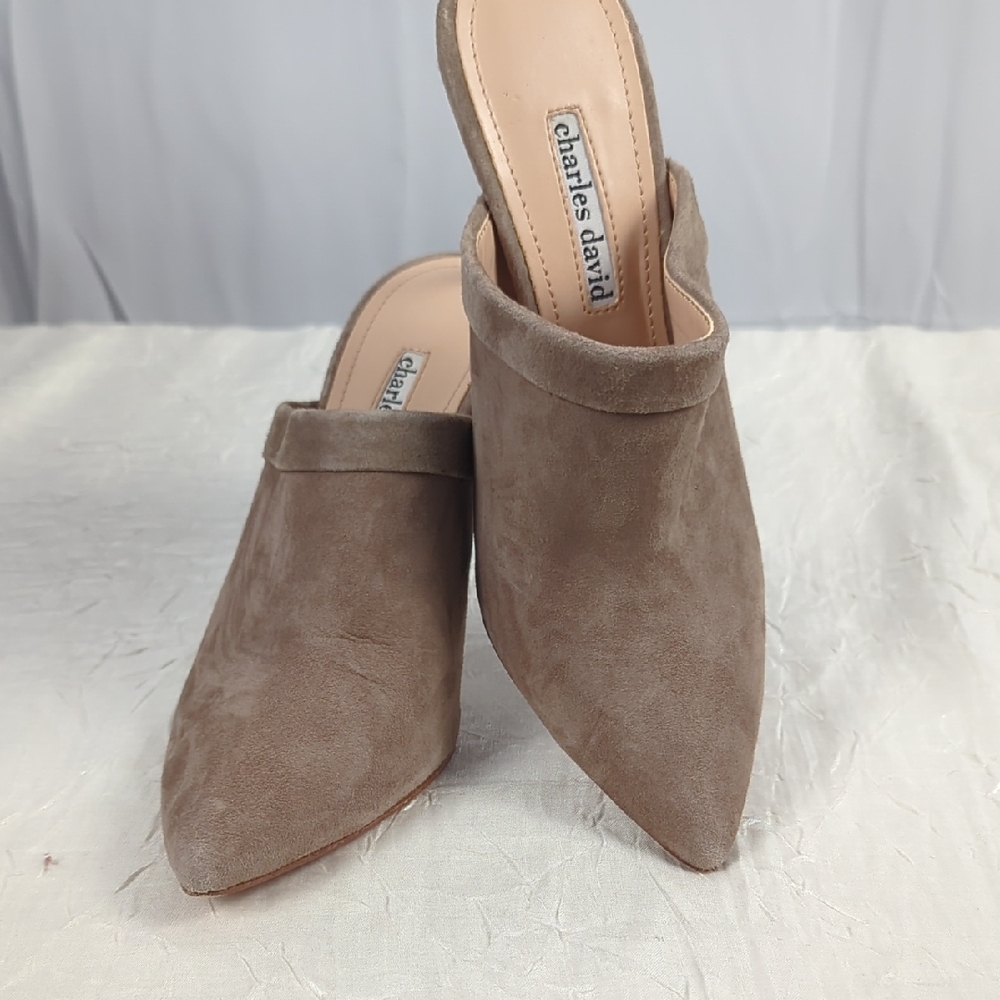 Charles David Brown Suede Mules